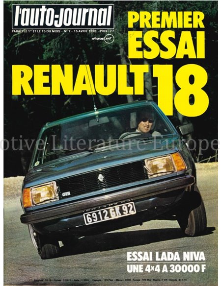 1978 L'AUTO-JOURNAL MAGAZIN 07 FRANZÖSISCH