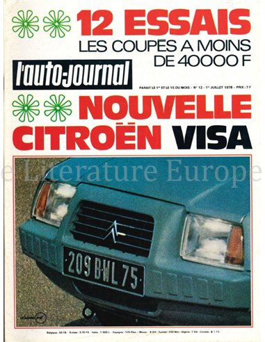 1978 L'AUTO-JOURNAL MAGAZIN 12 FRANZÖSISCH