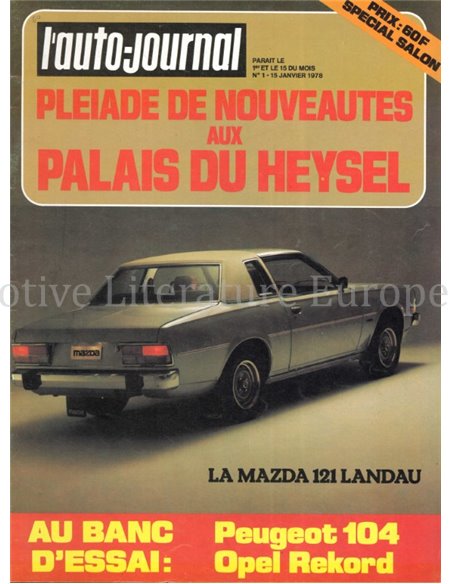 1978 L'AUTO-JOURNAL MAGAZIN 01 FRANZÖSISCH