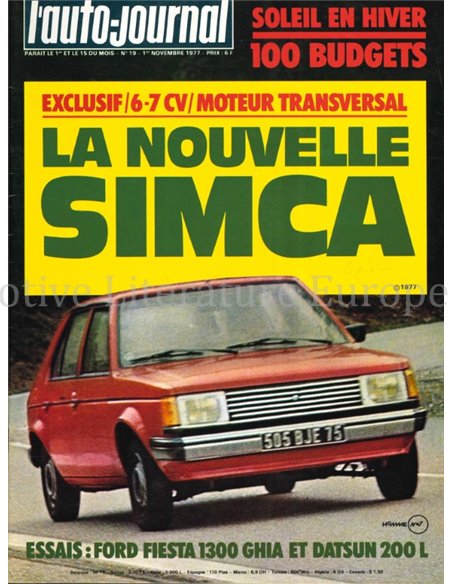 1977 L'AUTO-JOURNAL MAGAZIN 19 FRANZÖSISCH