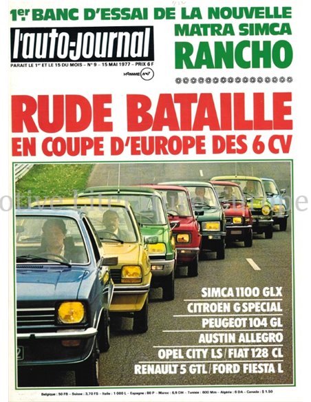 1977 L'AUTO-JOURNAL MAGAZIN 09 FRANZÖSISCH