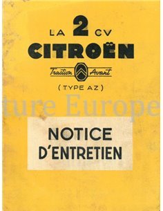 1955 CITROËN 2CV INSTRUCTIEBOEKJE FRANS
