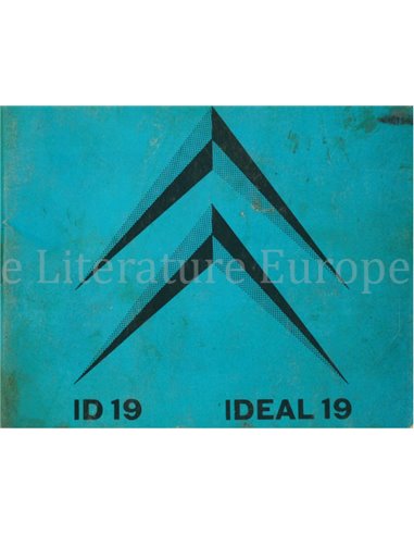 1962 CITROEN ID 19 BETRIEBSANLEITUNG NIEDERLÄNDISCH 