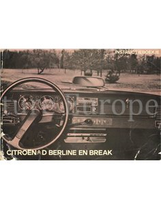 1973 CITROEN D DS SUPER SPECIAL BETRIEBSANLEITUNG NIEDERLÄNDISCH