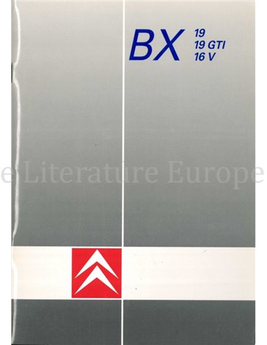 1988 CITROEN BX INSTRUCTIEBOEKJE NEDERLANDS