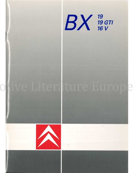 1988 CITROEN BX INSTRUCTIEBOEKJE NEDERLANDS