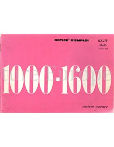 1972 CITROËN HZ HY 1000 1600 BETRIEBSANLEITUNG FRANZÖSISCH