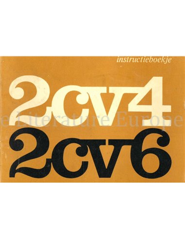 1972 CITROEN 2CV4 | 2CV6 OWNERS MANUAL DUTCH