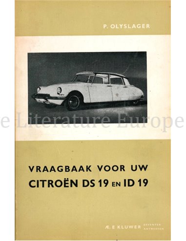 1956 - 1963 CITROEN DS 19 | ID 19 REPAIR MANUAL DUTCH