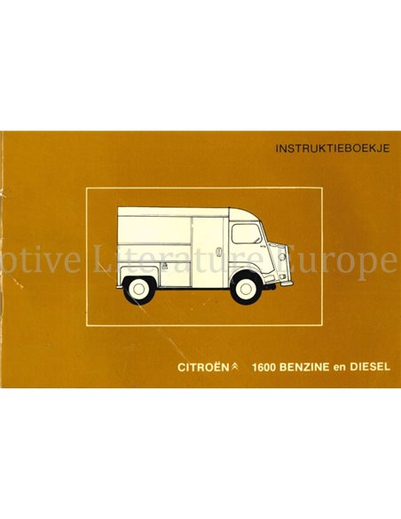 1976 CITROËN HY BETRIEBSANLEITUNG NIEDERLÄNDISCH
