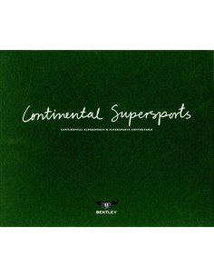 2010 BENTLEY CONTINENTAL SUPERSPORTS KLANTEN BOX / BROCHURE ENGELS