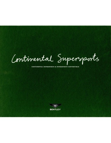 2010 BENTLEY CONTINENTAL SUPERSPORTS KLANTEN BOX / BROCHURE ENGELS