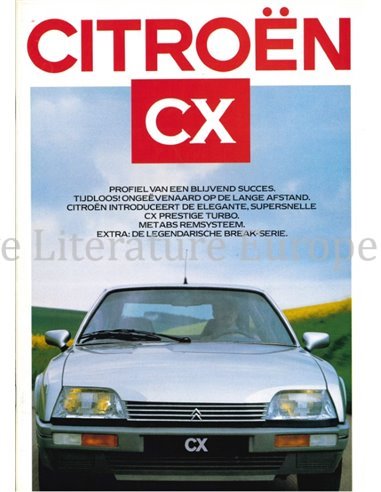 1986 CITROËN CX BROCHURE DUTCH