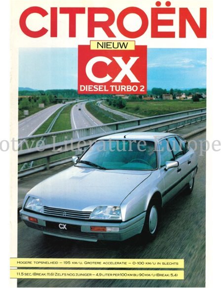 1987 CITROËN CX BROCHURE NEDERLANDS