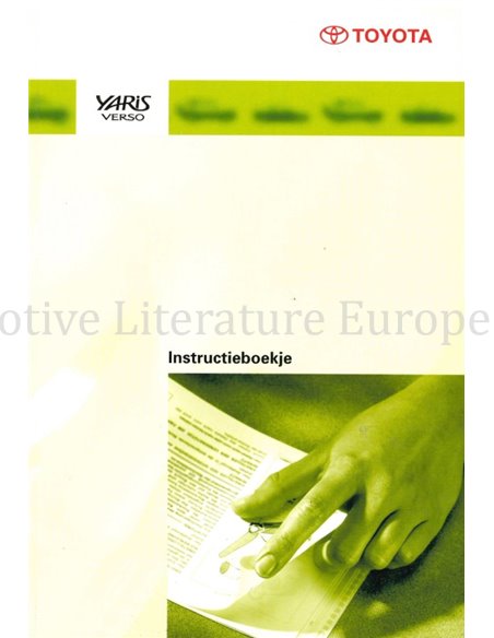 2000 TOYOTA YARIS INSTRUCTIEBOEKJE NEDERLANDS