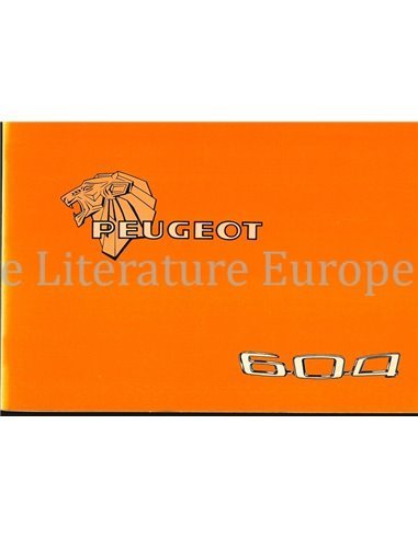 1994 PEUGEOT 605 INSTRUCTIEBOEKJE