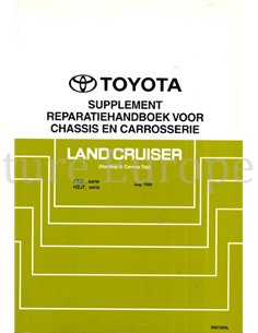 1999 TOYOTA LANDCRUISER HARDTOP | CANVAS TOP CHASSIS & KAROSSERIE WERKSTATTHANDBUCH NIEDERLÄNDISCH