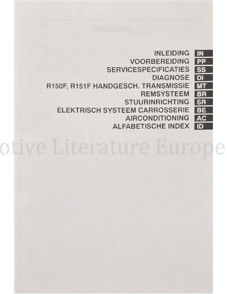 2000 TOYOTA LAND CRUISER CHASSIS & CAROSSERIE WERKPLAATSHANDBOEK (SUPPLEMENT) NEDERLANDS