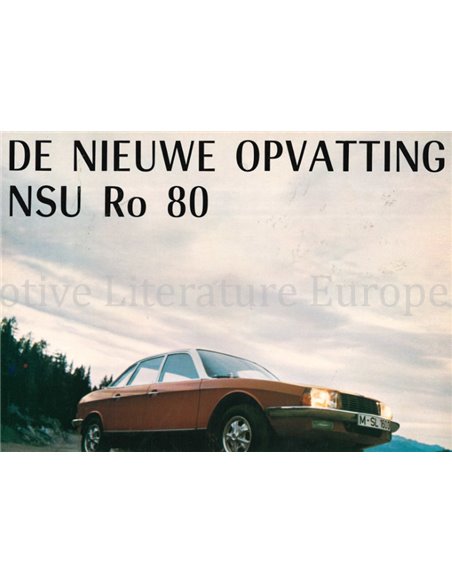 1969 NSU RO 80 BROCHURE DUTCH