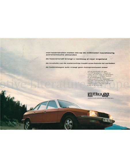 1969 NSU RO 80 BROCHURE NEDERLANDS