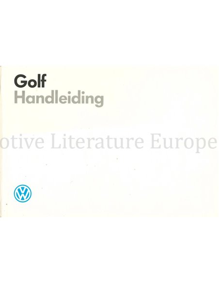 1987 VOLKSWAGEN GOLF BETRIEBSANLEITUNG NIEDERLÄNDISCH