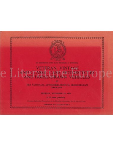 VETERAN, VINTAGE AND CLASSIC CARS AND HORSE-DRAWN VEHICLES AT HET NATIONAQAL AUTOMOBIELMUSEUM LEIDSCHENDAM 25 NOVEMBER 1975