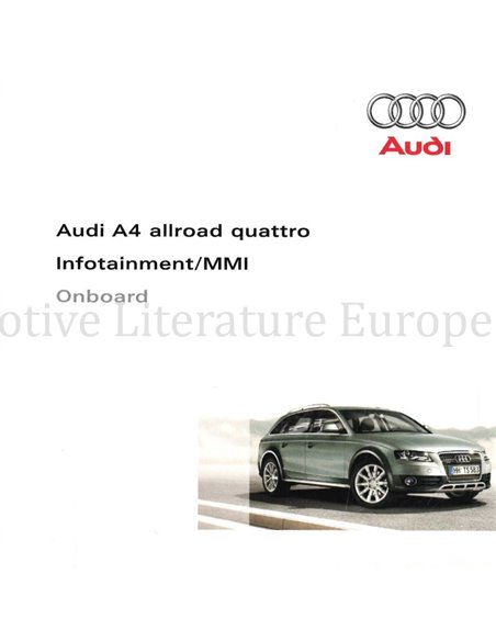 2009 AUDI A4 ALLROAD QUATTRO BETRIEBSANLEITUNG (ONBOARD) MEHRSPRACHIG