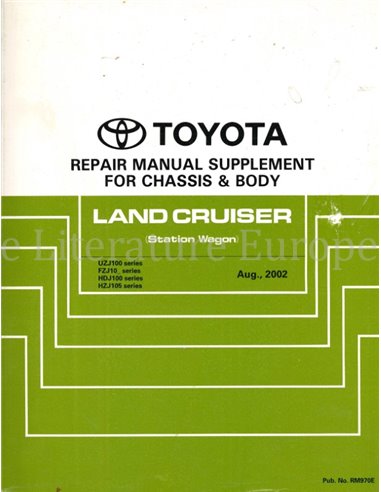 2002 TOYOTA LANDCRUISER CHASSIS & KAROSSERIE WERKSTATTHANDBUCH NIEDERLÄNDISCH