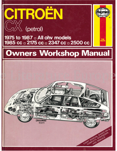 1975 - 1987 CITROEN CX REPAIR MANUAL ENGLISH