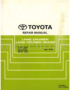 2002 TOYOTA LANDCRUISER | PRADO WERKSTATTHANDBUCH ENGLSICH 2