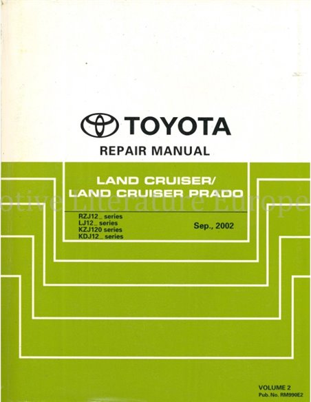 2002 TOYOTA LANDCRUISER | PRADO WERKSTATTHANDBUCH ENGLSICH