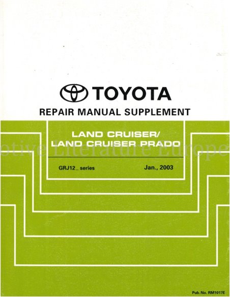 2003 TOYOTA LAND CRUISER WERKSTATTHANDBUCH ENGLISCH