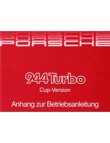 1987 PORSCHE TURBO CUP VERSIE BIJLAGE INSTRUCTIEBOEK DUITS
