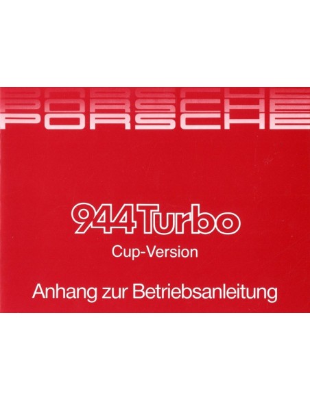 1987 PORSCHE TURBO CUP VERSIE BIJLAGE INSTRUCTIEBOEK DUITS