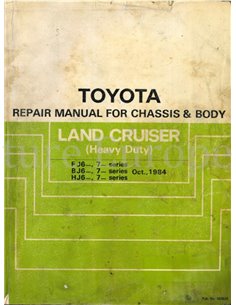 1984 TOYOTA LAND CRUISER HEAVY DUTY FAHRWERK & KAROSSERIE WERKSTATTHANDBUCH ENGLISCH