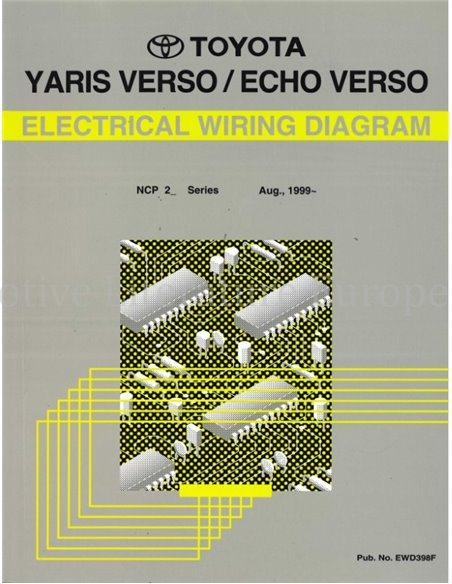 1999 TOYOTA YARIS VERSO | ECHO VERSO ELECTRISCHE SCHEMA WERKPLAATSHANDBOEK ENGELS