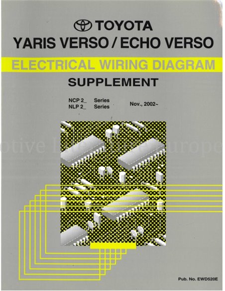2002 TOYOTA YARIS VERSO | ECHO VERSO ELEKTRIK SCHALTPLAN ENGLISCH