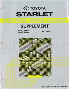 1991 TOYOTA STARLET ELEKTRIK SCHALTPLAN ENGLISCH