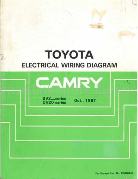 1987 TOYOTA CAMRY ELECTRISCHE SCHEMA WERKPLAATSHANDBOEK ENGELS