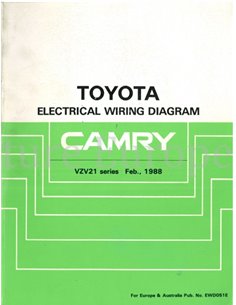 1988 TOYOTA CAMRY ELECTRISCHE SCHEMA WERKPLAATSHANDBOEK ENGELS