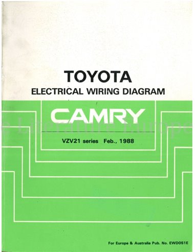 1988 TOYOTA CAMRY ELECTRICAL WIRING DIAGRAM ENGLISH