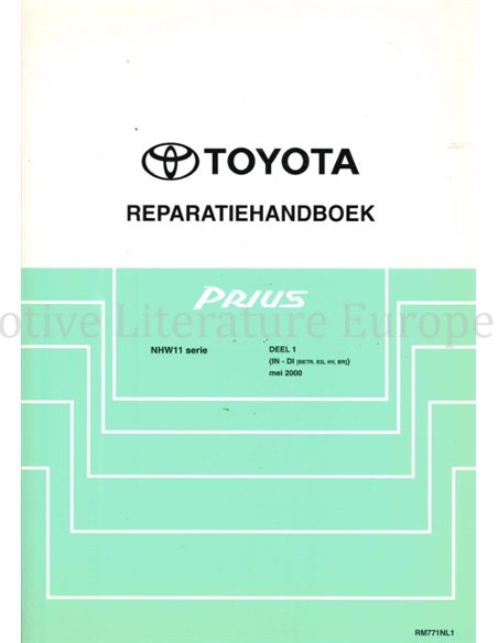 2000 TOYOTA PRIUS WORKSHOP MANUAL DUTCH  (4 BOOKS)