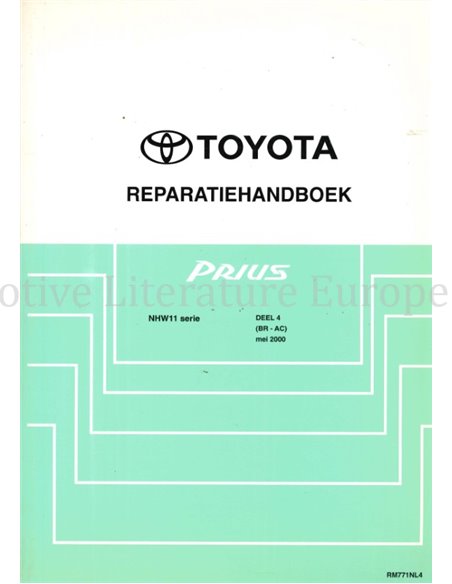 2000 TOYOTA PRIUS WERKSTATTHANDBUCH NIEDERLÄNDISCH  (4 BUCHER)