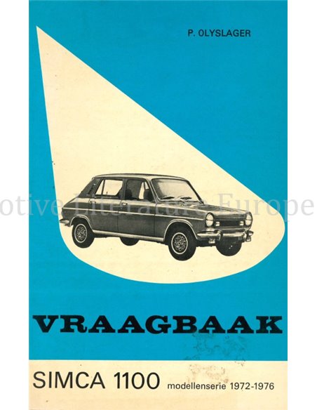 1972-1976 SIMCA 1100 BENZINE VRAAGBAAK NEDERLANDS