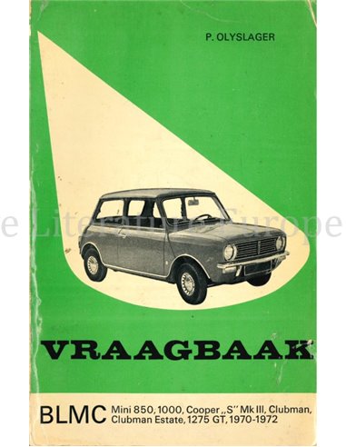 1970-1972 BLMC MINI PETROL REPAIR MANUAL DUTCH