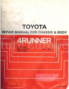 1989 TOYOTA 4RUNNER CHASSIS & CARROSSERIE WERKPLAATSHANDBOEK ENGELS