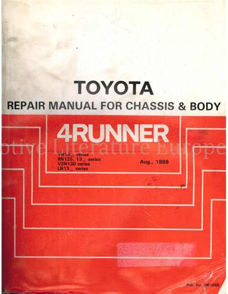 1989 TOYOTA 4RUNNER CHASSIS & BODY WORKSHOP MANUAL ENGLISH