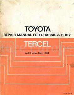 1982 TOYOTA TERCEL FAHRWERK & KAROSSERIE WERKSTATTHANDBUCH ENGLISCH