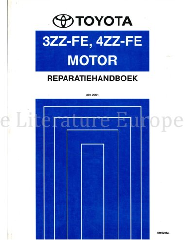 2001 TOYOTA COROLLA 3ZZ-FE, 4ZZ-FE MOTOR WERKPLAATSHANDBOEK NEDERLANDS