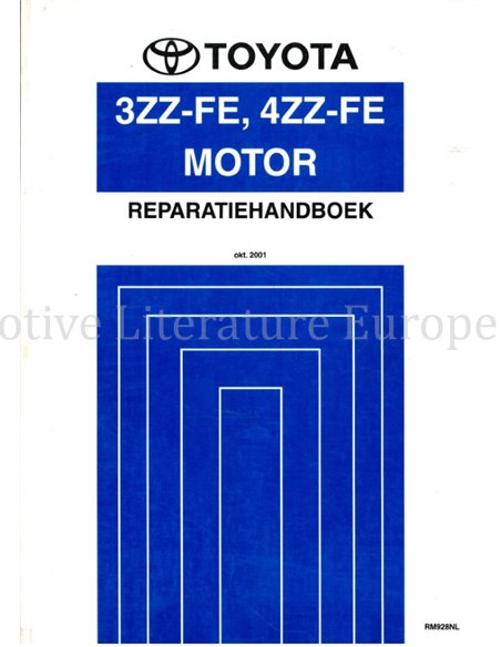 2001 TOYOTA COROLLA 3ZZ-FE, 4ZZ-FE MOTOR WERKSTATTHANDBUCH NIEDERLÄNDISCH